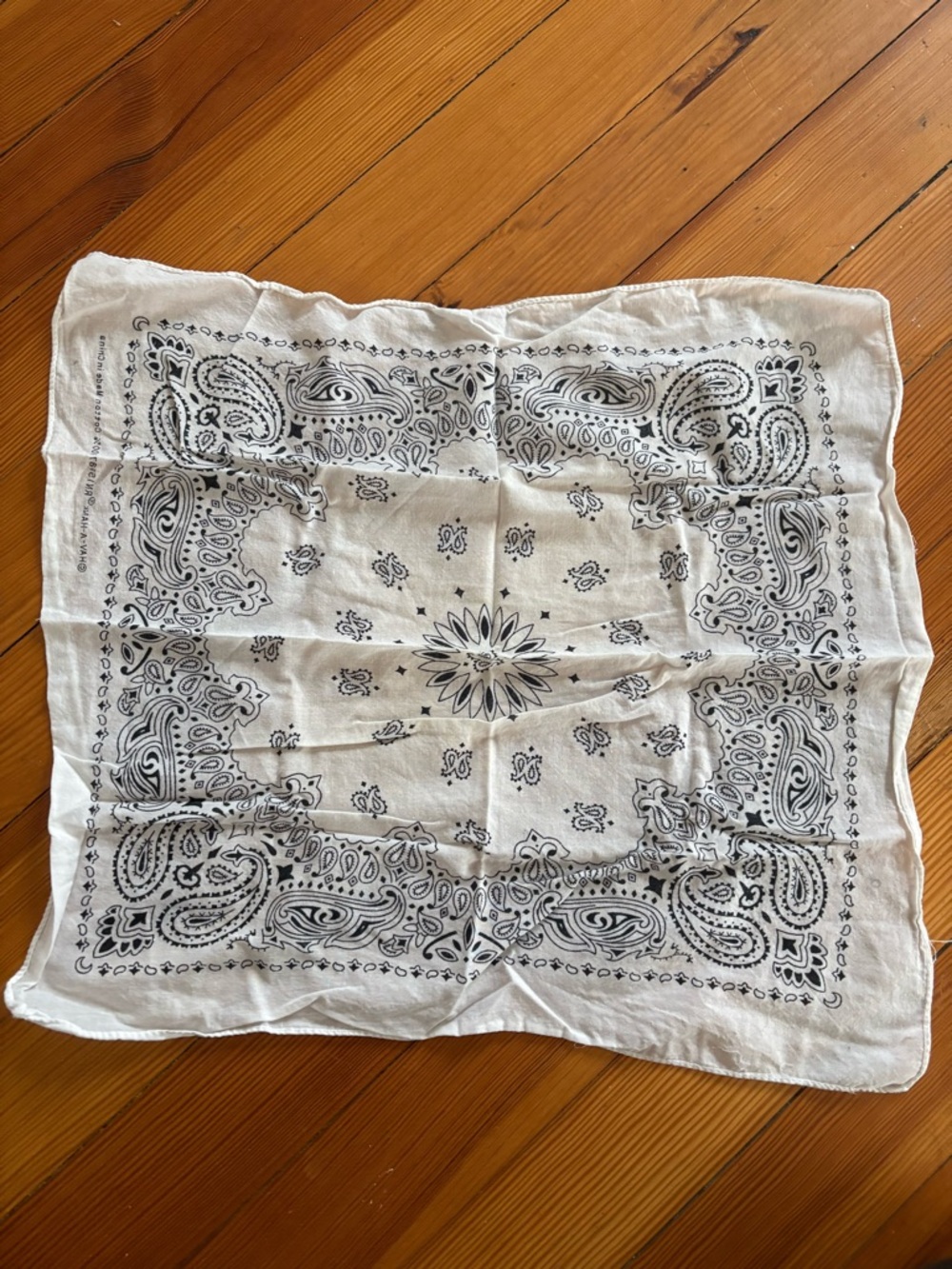 Urban Outfitters White and Black Paisley Bandana Scarf